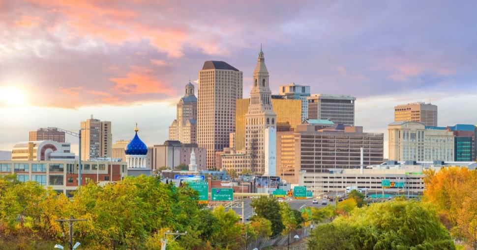 Skyline of downtown Hartford Connecticut