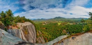 beautiful Maine foliage landscape from Cathedral Ledge lookout