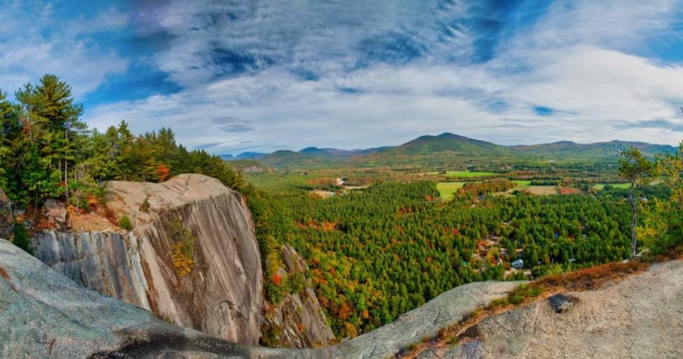 beautiful Maine foliage landscape from Cathedral Ledge lookout