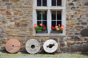 Rustic Window With Geraniums
