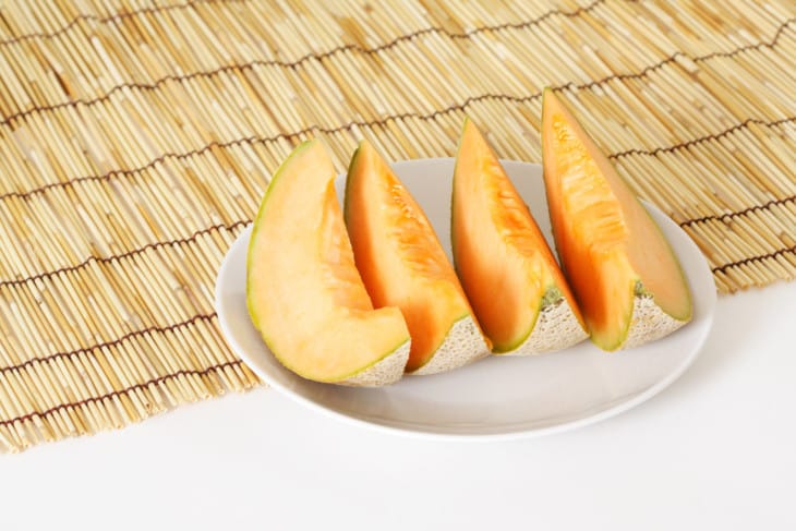 Slices of cantaloupes on a plate