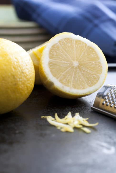 Cut lemon and zest